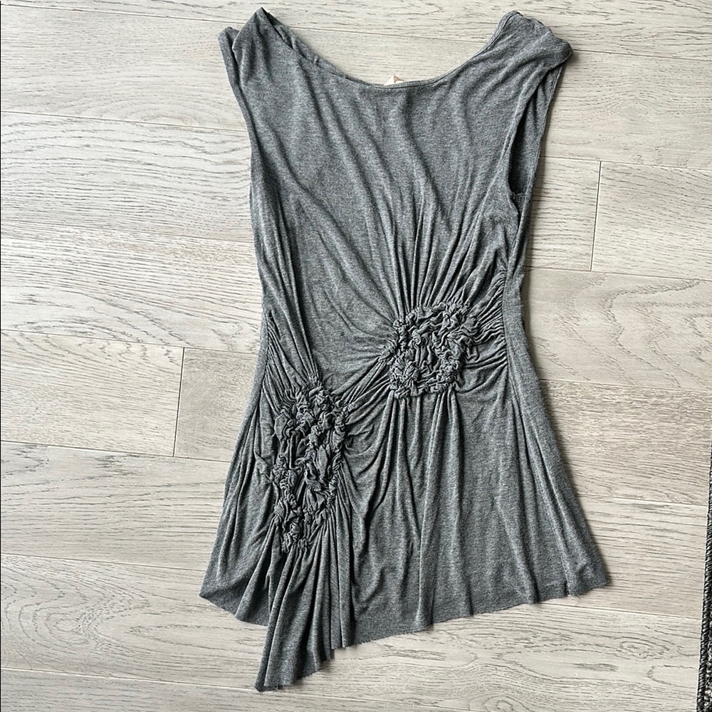 Bailey 44 Gray Ruched Blouse